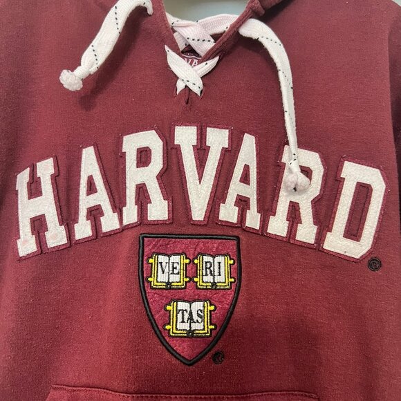 HARVARD University - Womens Maroon Pull Over Hoodie Sweatshirt - Size Small - Picture 3 of 4